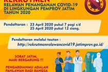 Pemprov Jawa Timur : Rekrutmen Relawan Tenaga Kesehatan dan Tenaga Non Kesehatan Penanganan Covid-19 Tahun 2020