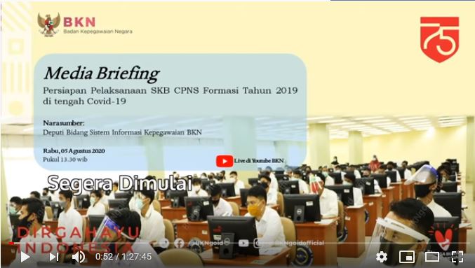 Briefing Persiapan Pelaksanaan SKB CPNS Formasi Tahun 2019 di tengah Covid-19